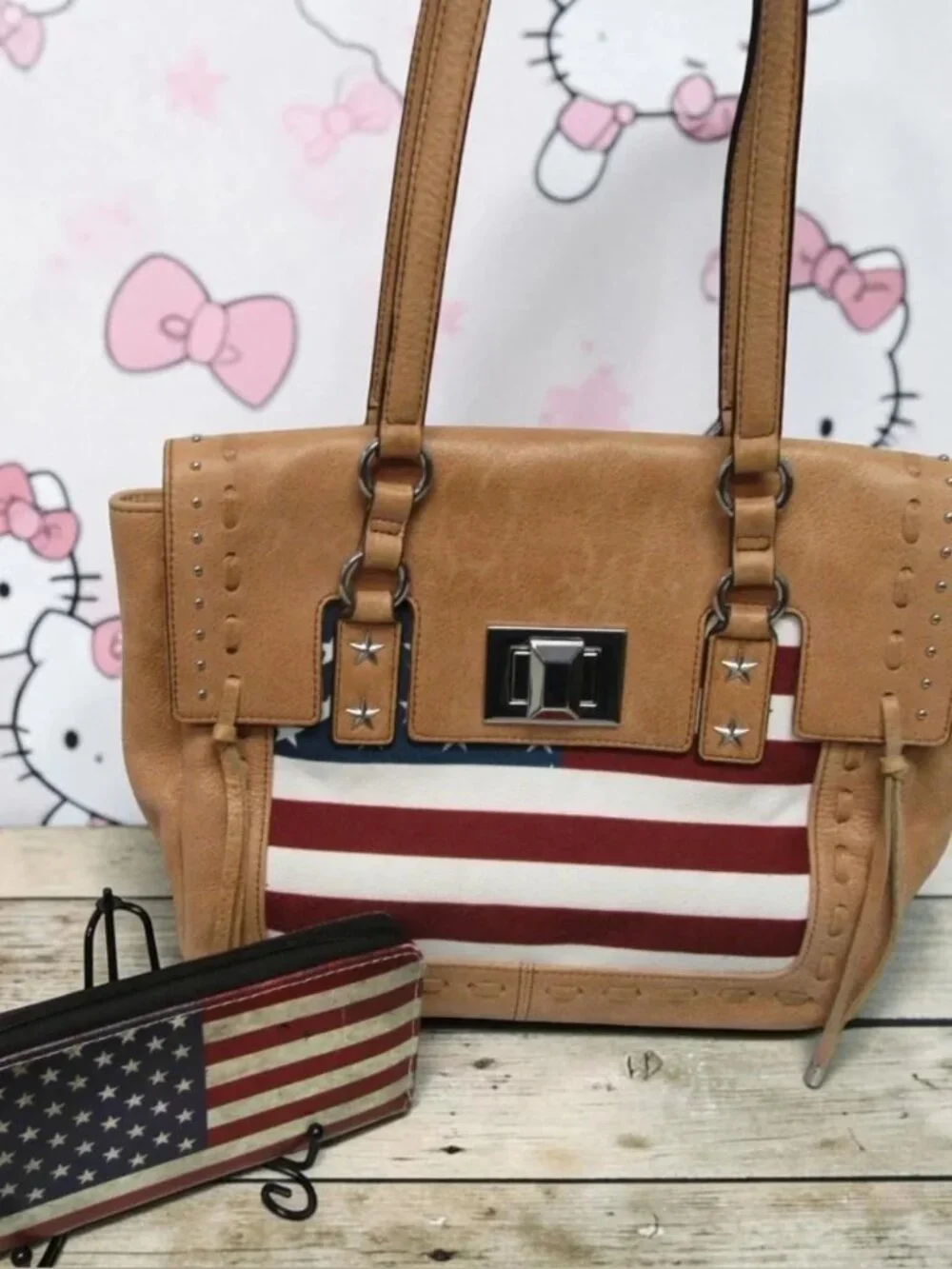 American Flag Zip Around Red White Blue **NOT PURSE**